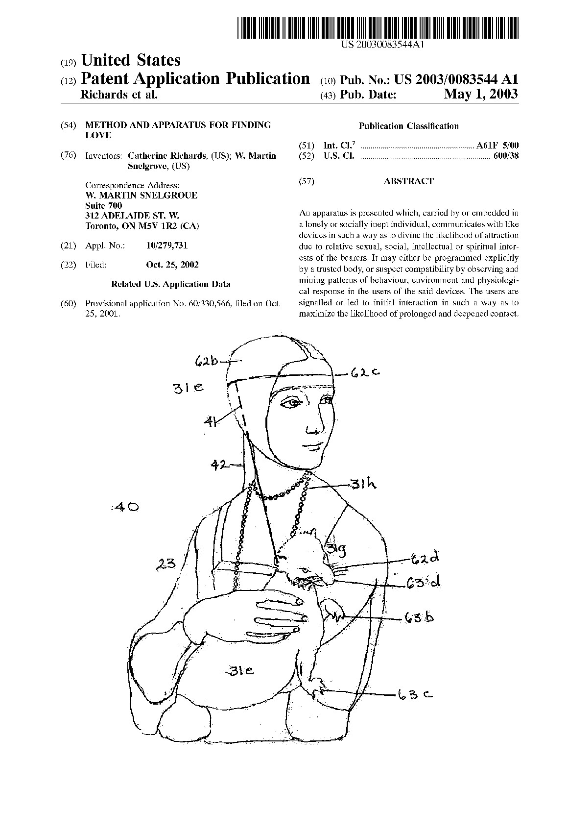 Method and Apparatus for Finding Love - patent drawing